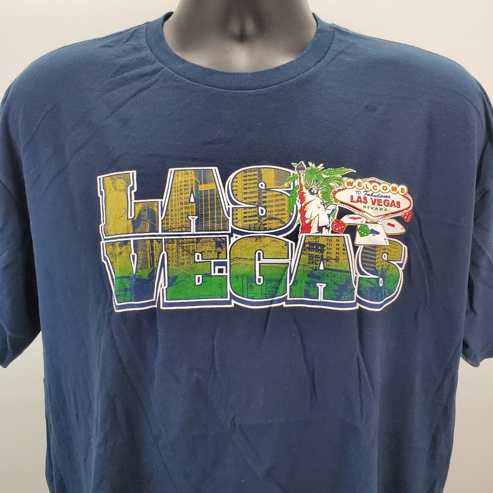 Las Vegas Nevada Souvenir Tee Shirt XXL Blue